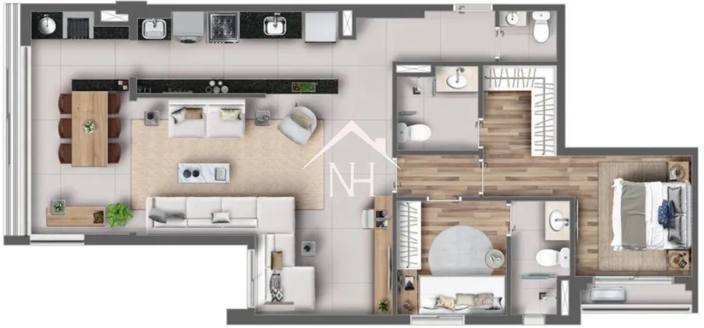 Apartamento, 3 quartos, 90 m² - Foto 1