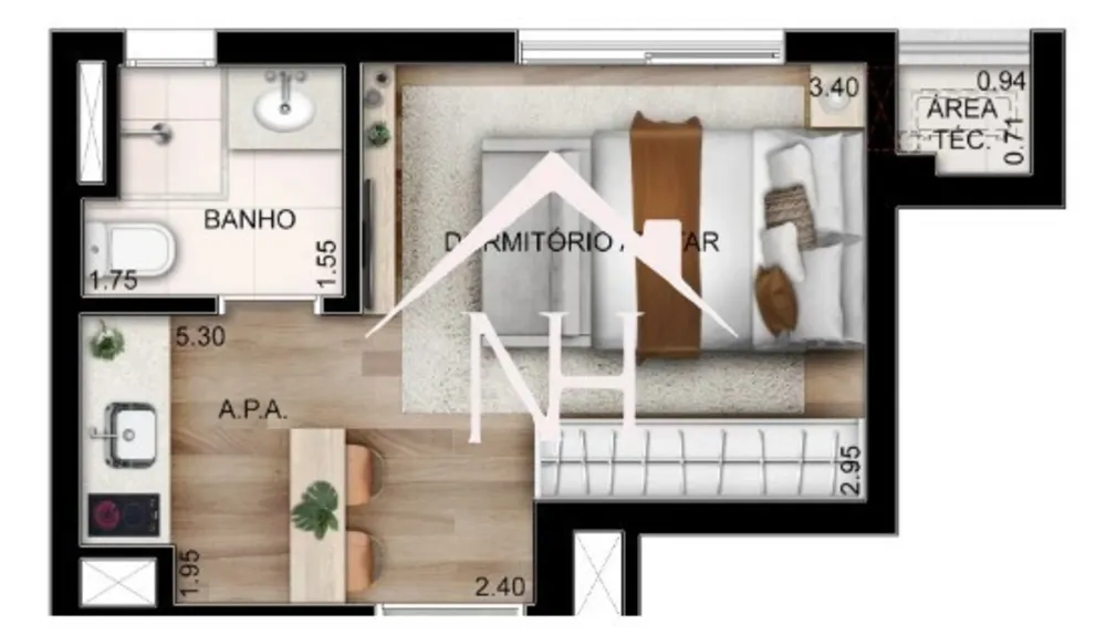 Apartamento, 1 quarto, 21 m² - Foto 10