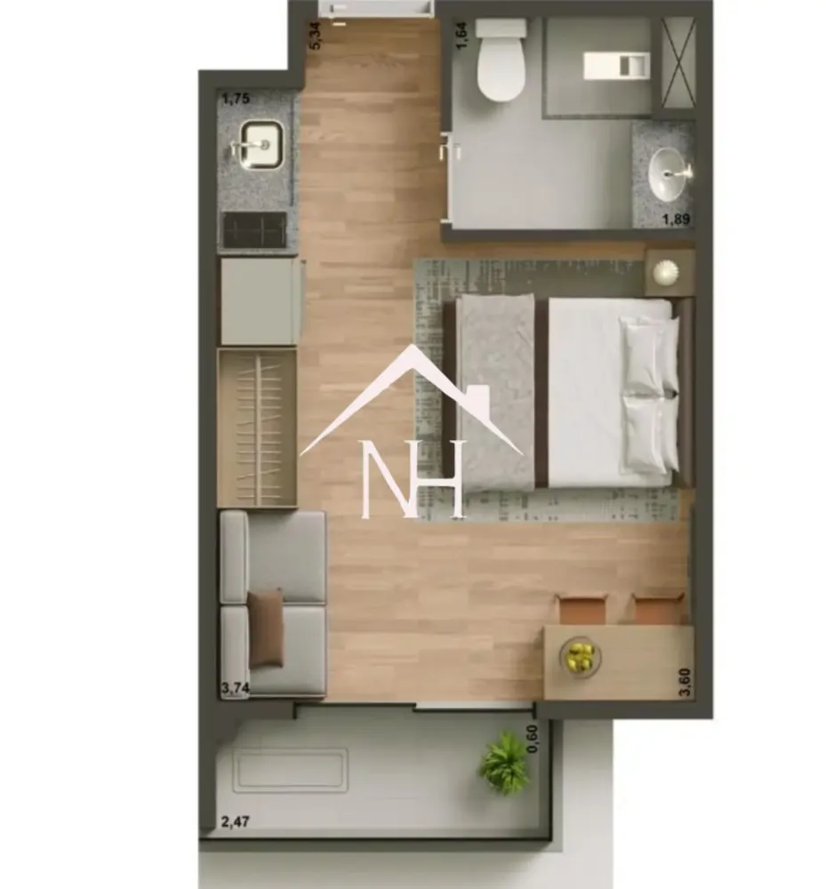 Apartamento, 1 quarto, 24 m² - Foto 12