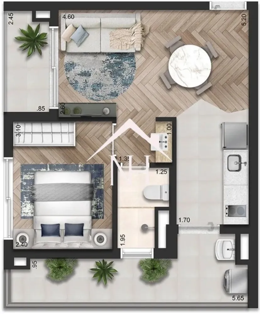 Apartamento, 1 quarto, 45 m² - Foto 7