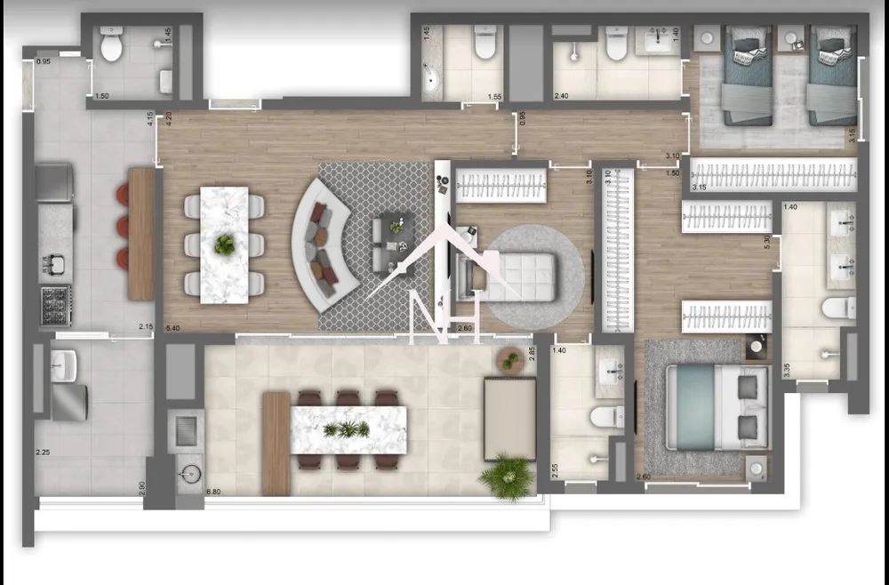 Apartamento, 3 quartos, 131 m² - Foto 2