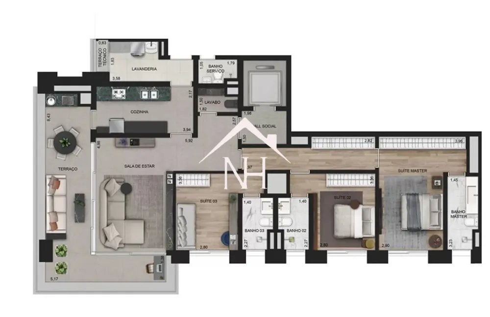 Apartamento, 3 quartos, 155 m² - Foto 3