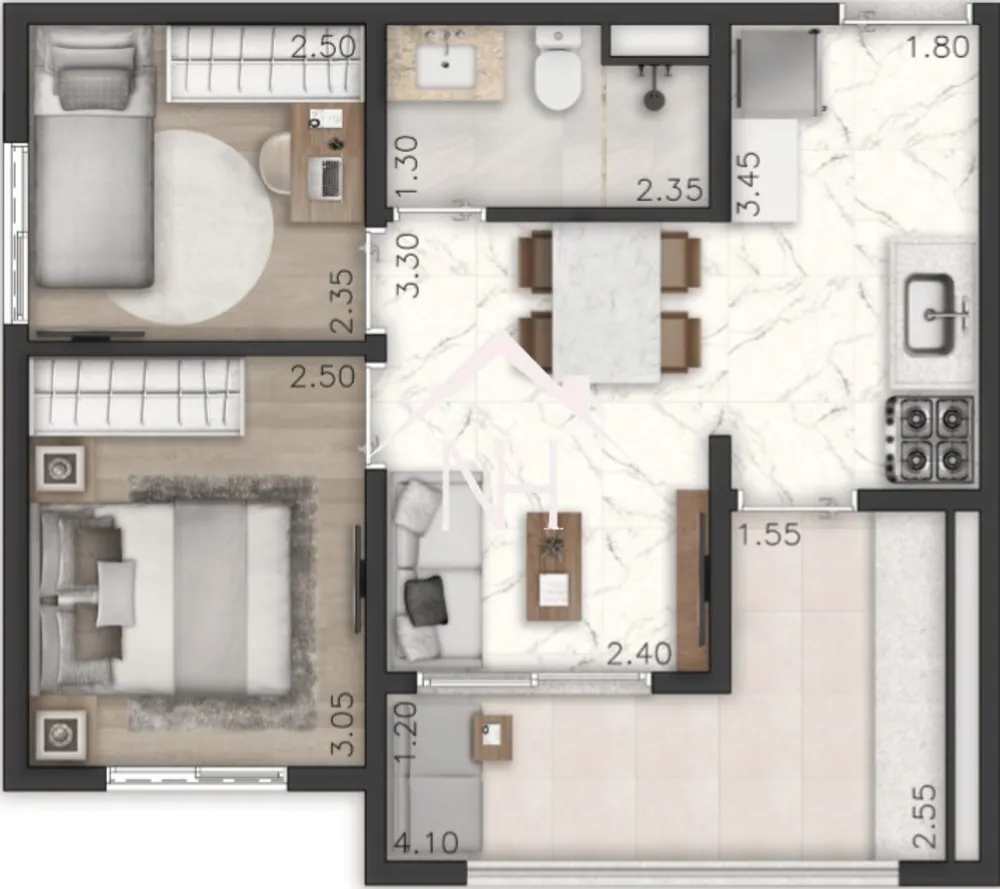 Apartamento, 2 quartos, 45 m² - Foto 9
