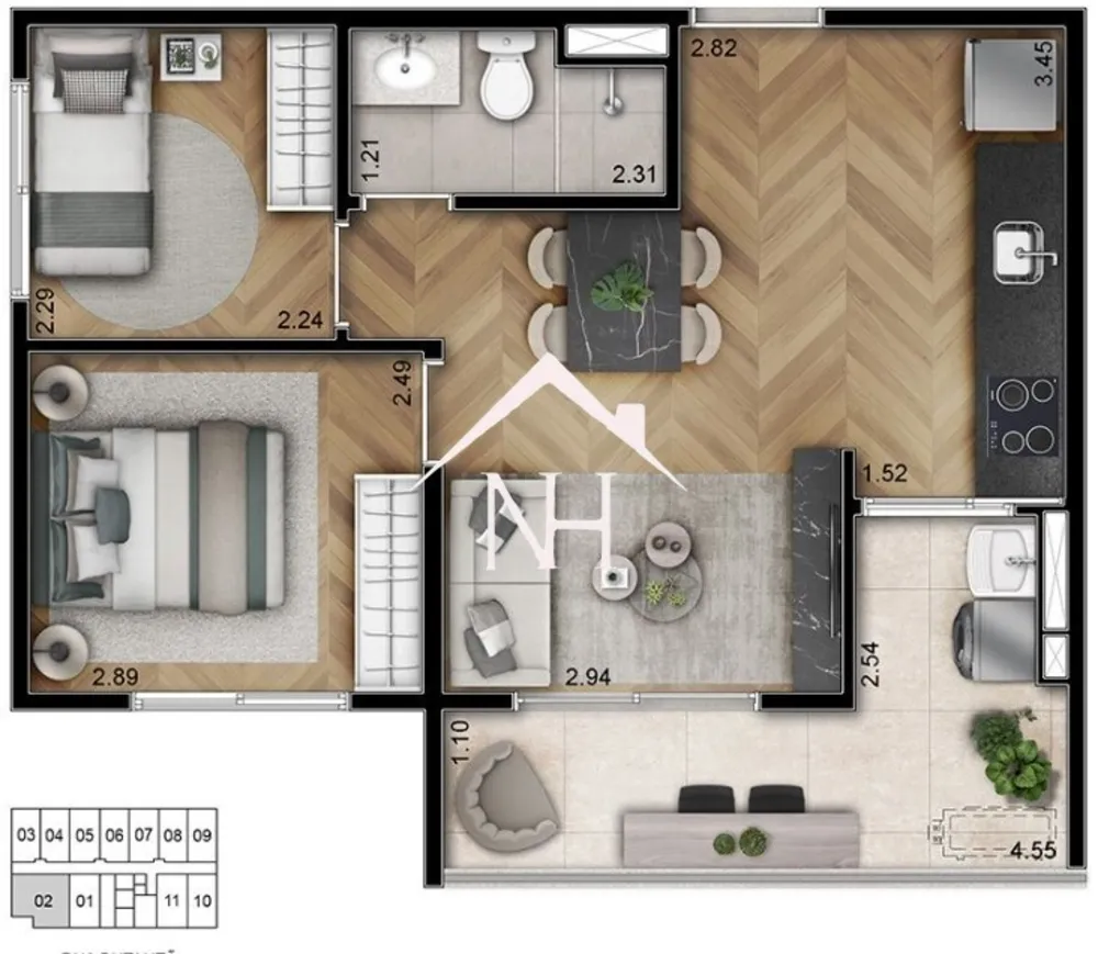 Apartamento, 2 quartos, 43 m² - Foto 12