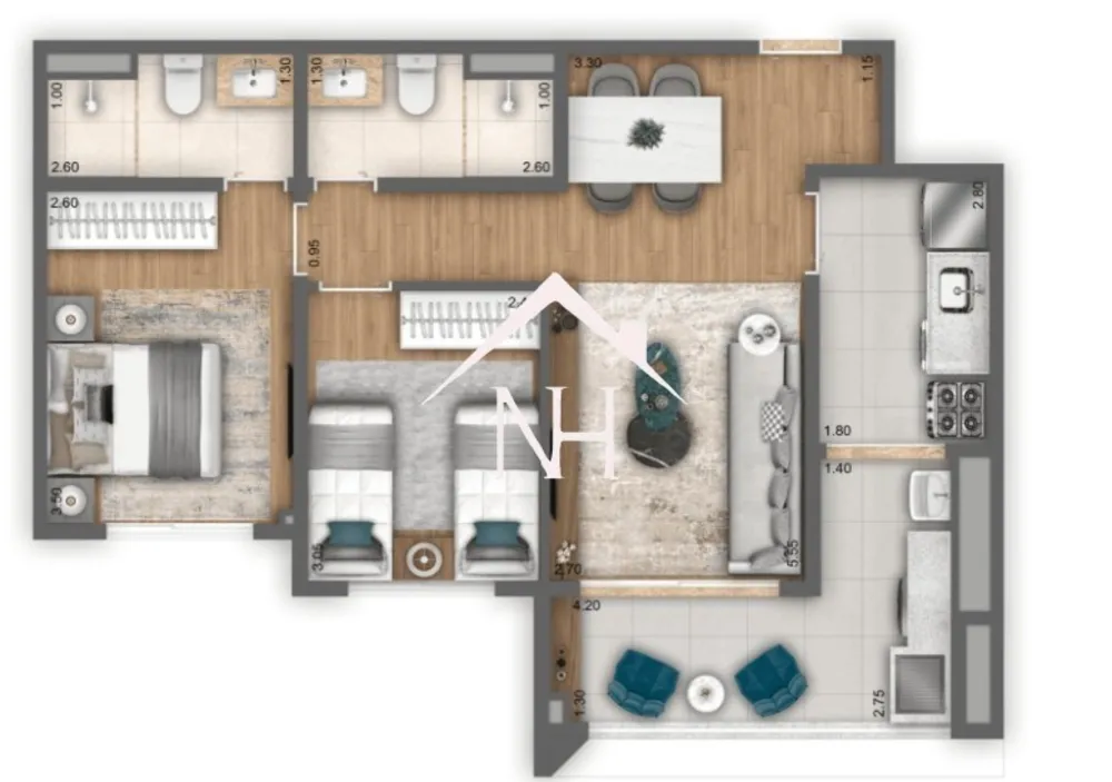 Apartamento, 2 quartos, 62 m² - Foto 3