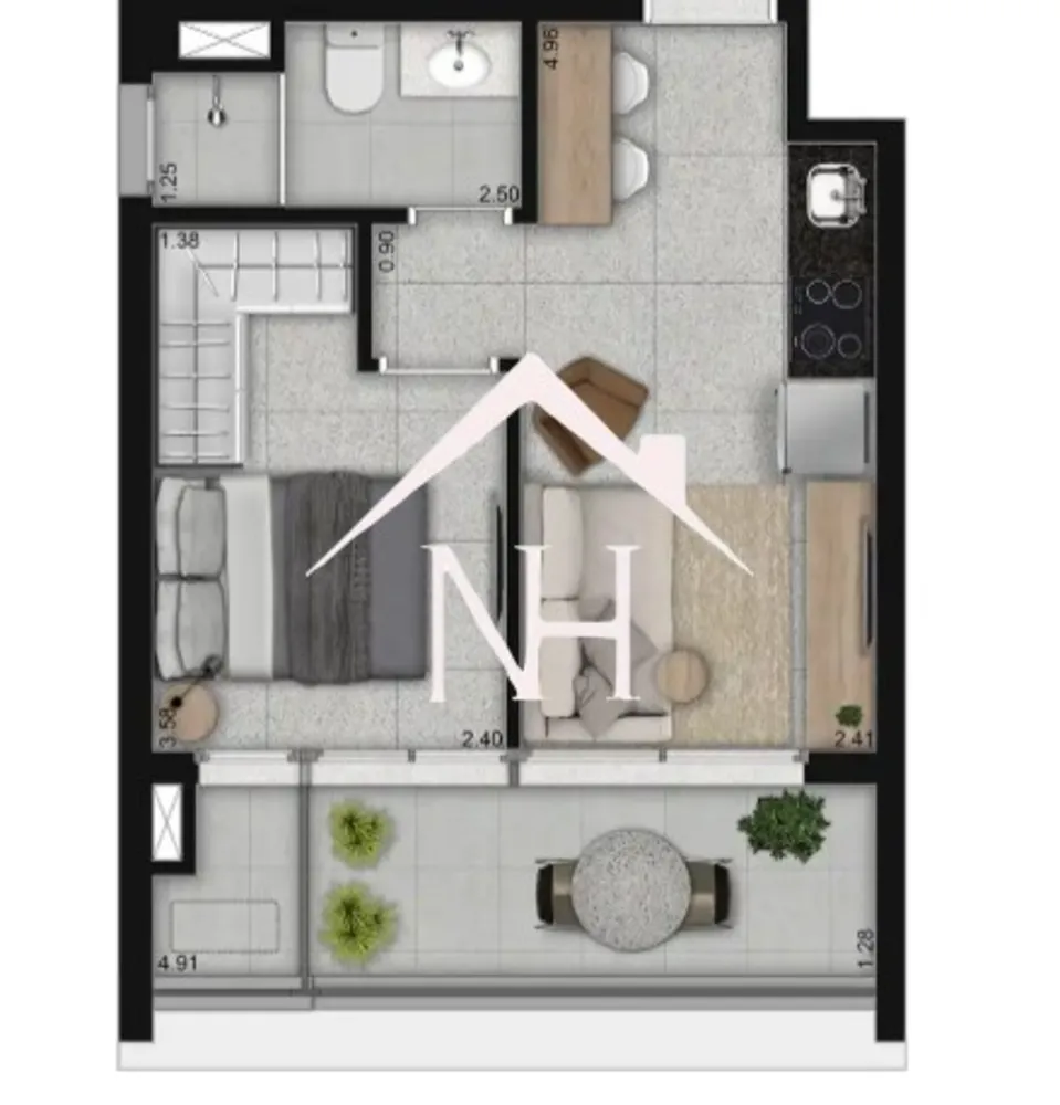 Apartamento, 1 quarto, 35 m² - Foto 3