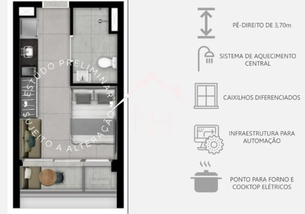 Apartamento, 1 quarto, 23 m² - Foto 6