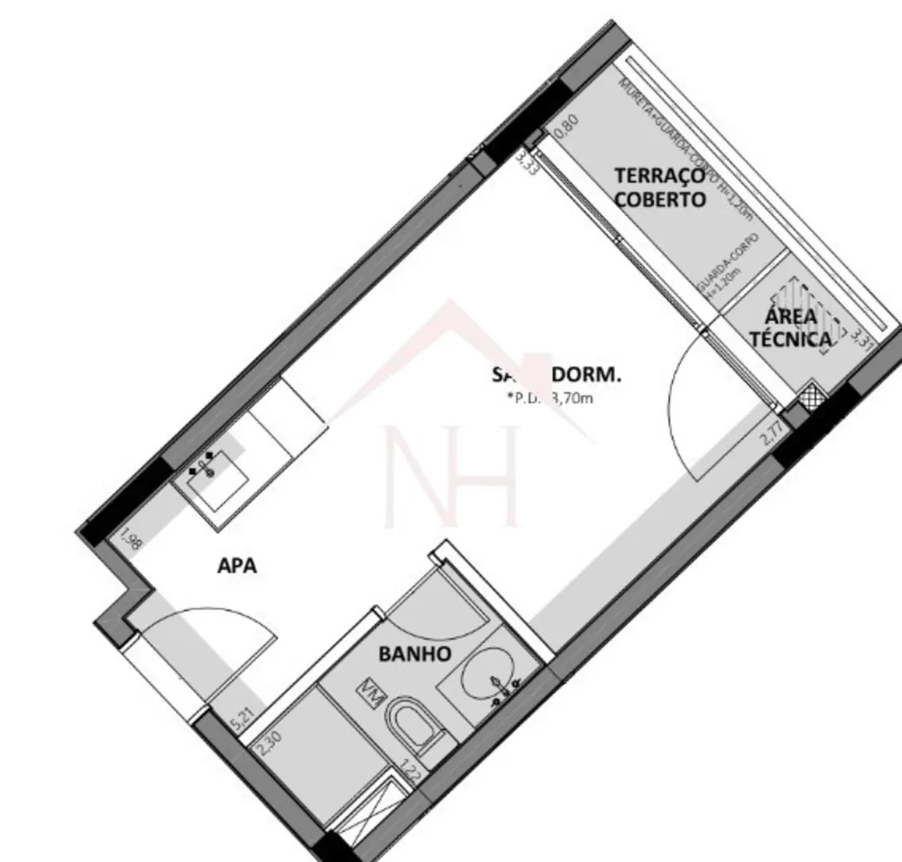 Apartamento, 1 quarto, 23 m² - Foto 2