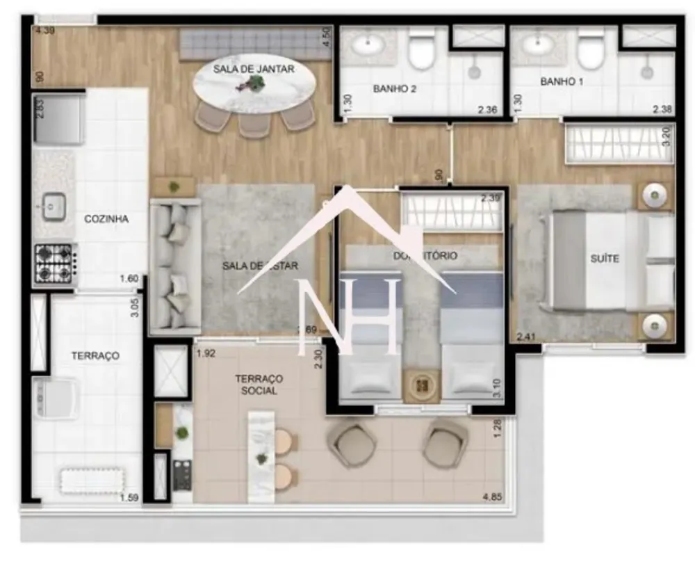 Apartamento, 2 quartos, 63 m² - Foto 3