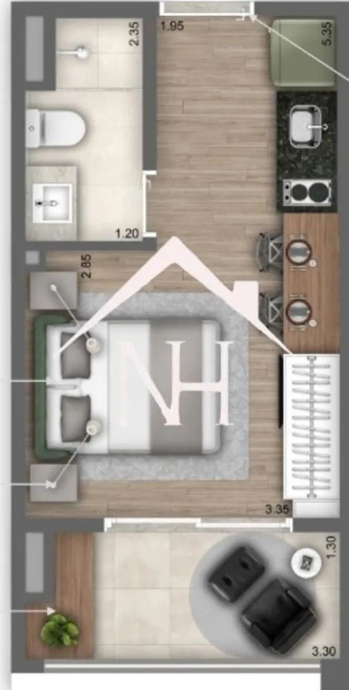 Apartamento, 1 quarto, 25 m² - Foto 7