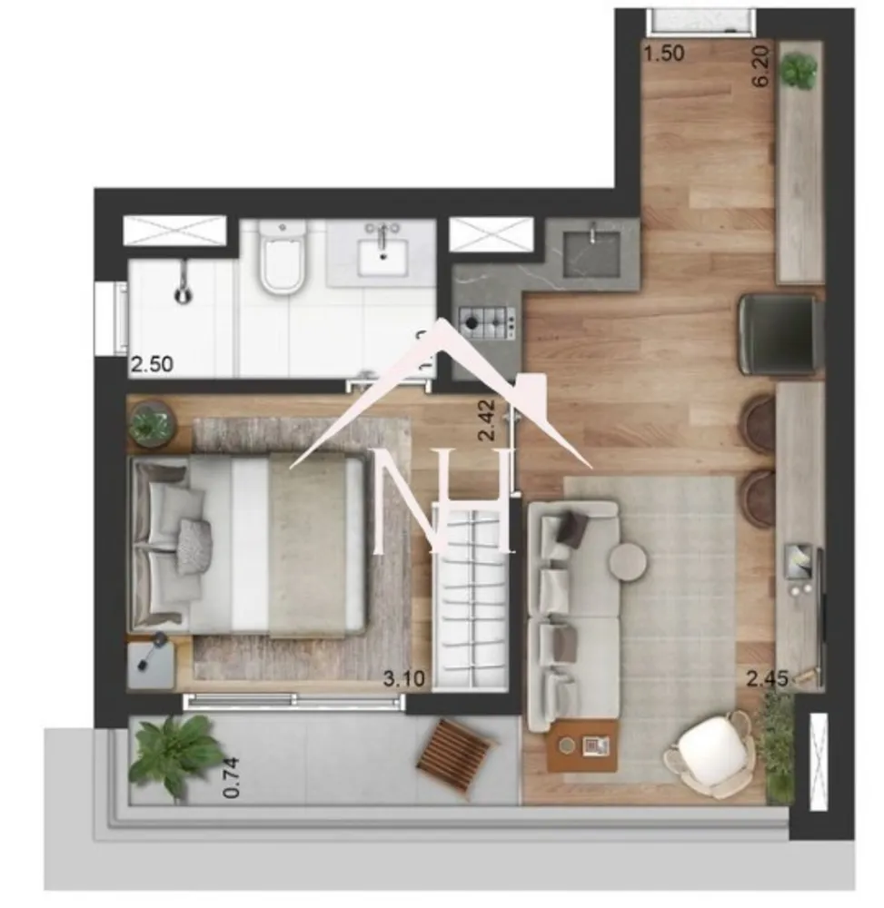 Apartamento, 1 quarto, 33 m² - Foto 8