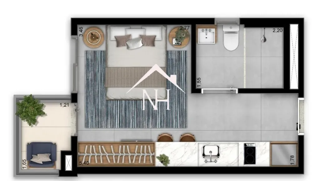 Apartamento, 1 quarto, 23 m² - Foto 9