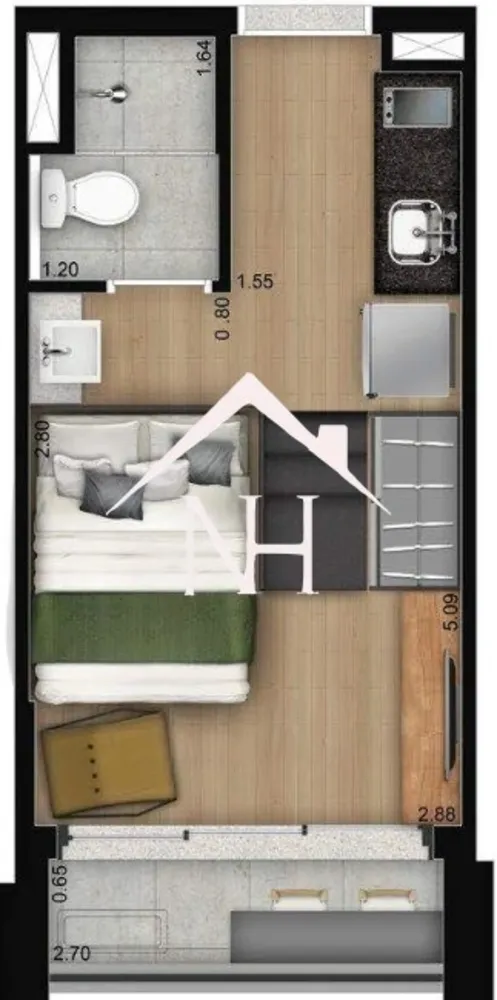 Apartamento, 1 quarto, 24 m² - Foto 8