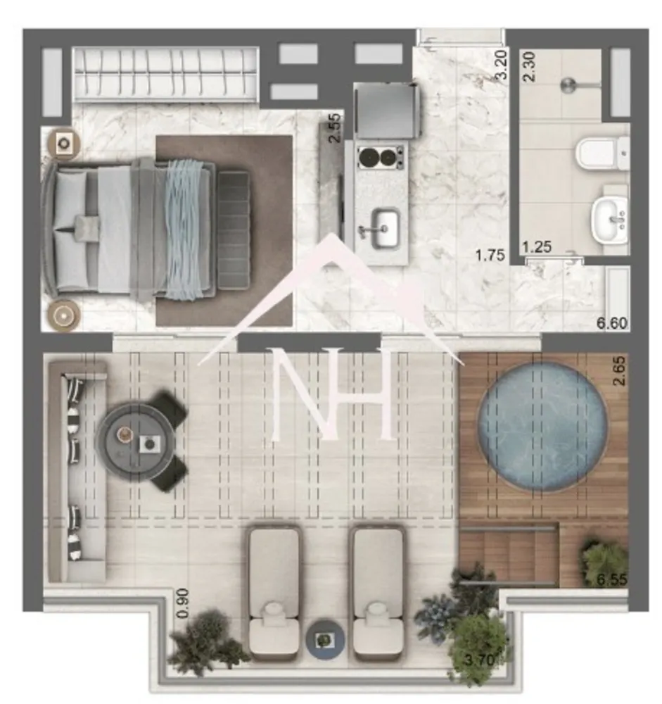 Apartamento, 1 quarto, 51 m² - Foto 1