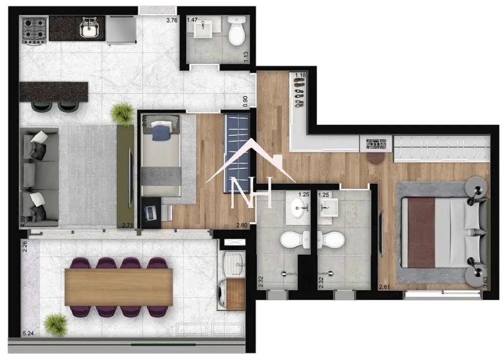 Apartamento, 2 quartos, 58 m² - Foto 9