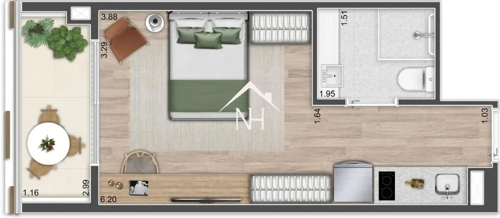 Apartamento, 1 quarto, 26 m² - Foto 7
