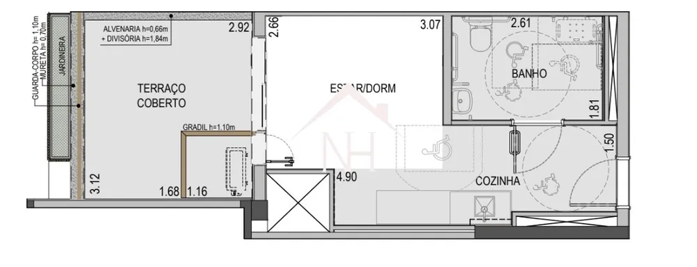 Apartamento, 1 quarto, 35 m² - Foto 12