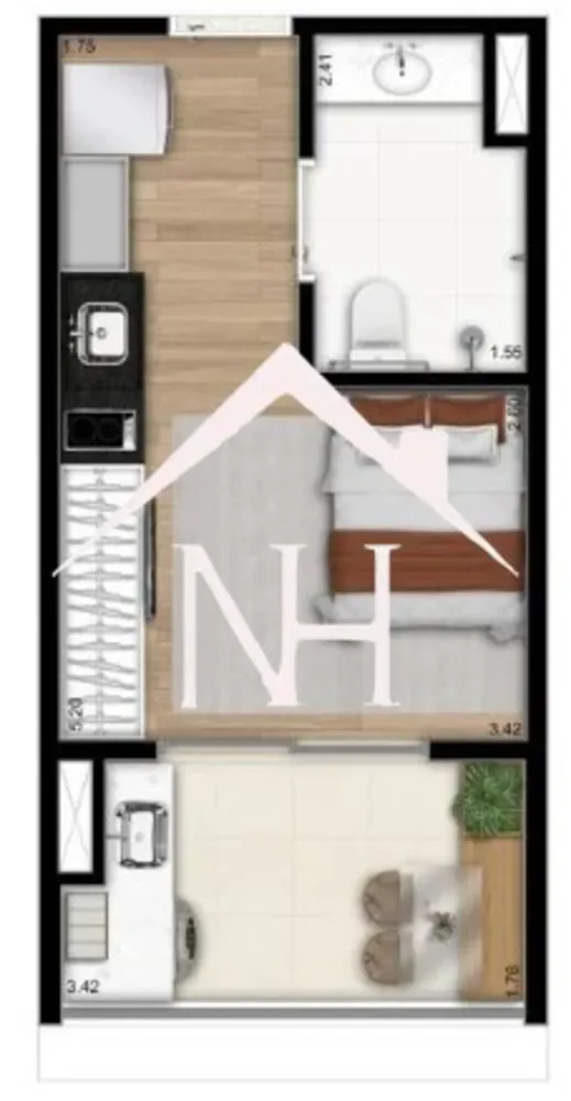 Apartamento, 1 quarto, 26 m² - Foto 16