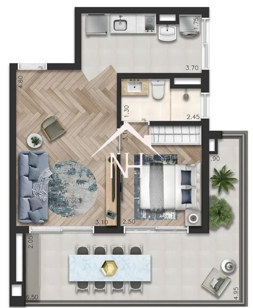 Apartamento, 1 quarto, 58 m² - Foto 8