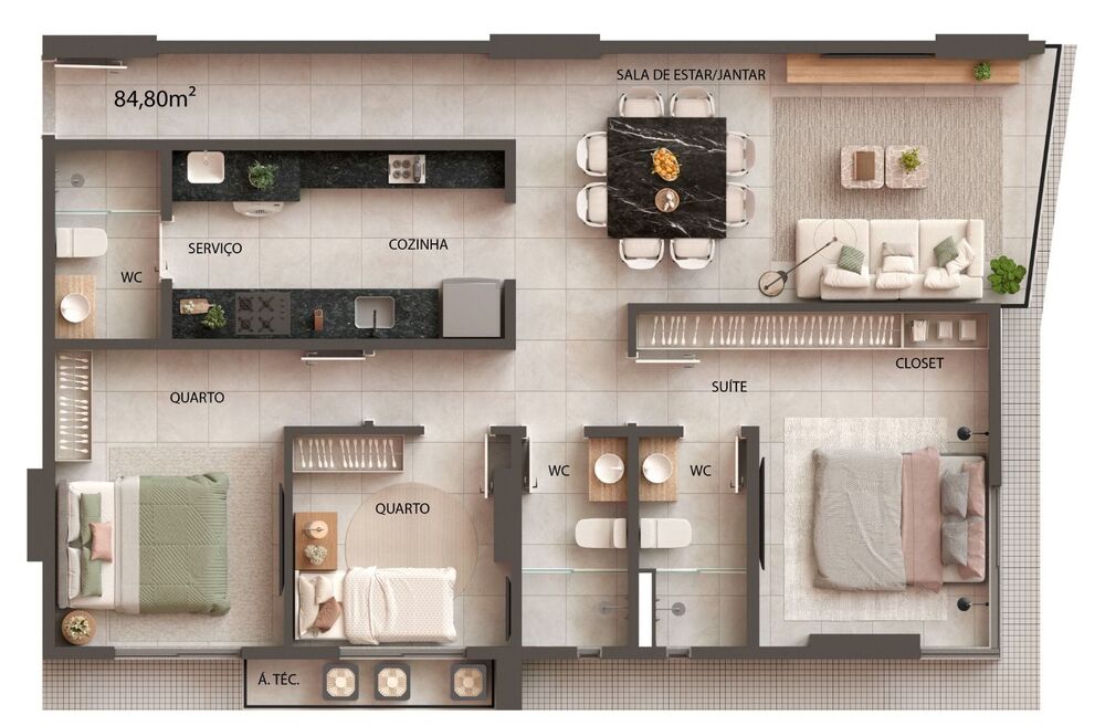 Apartamento, 3 quartos, 89 m² - Foto 9