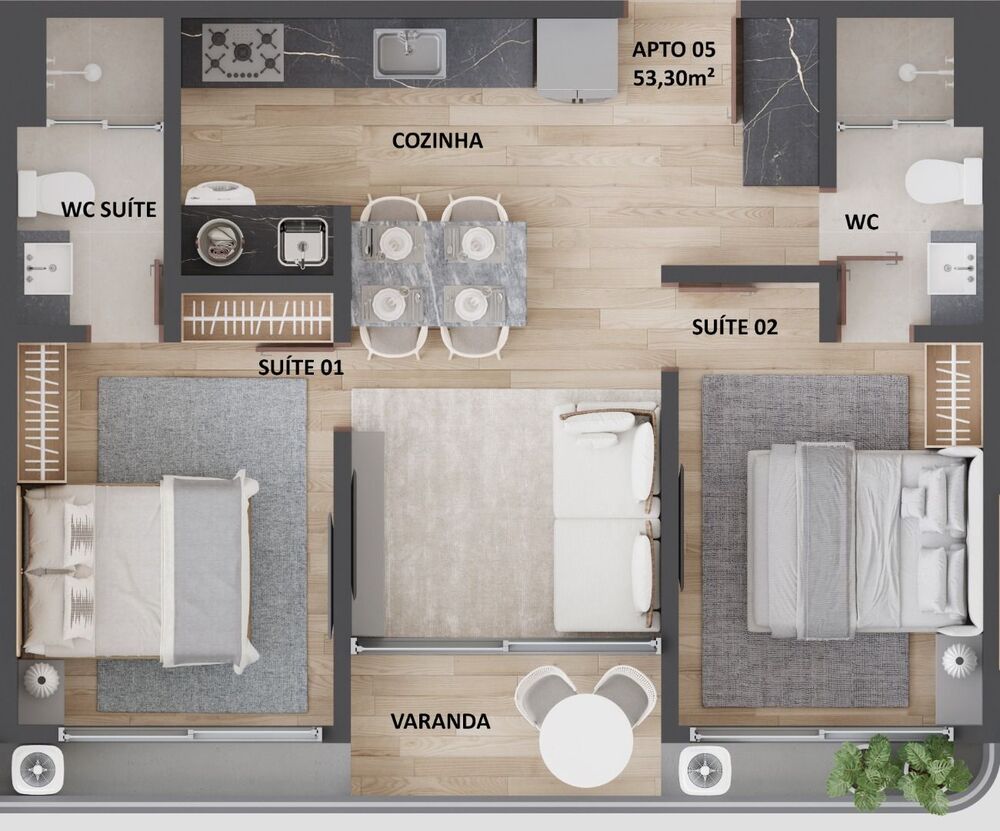 Apartamento, 2 quartos, 53 m² - Foto 6