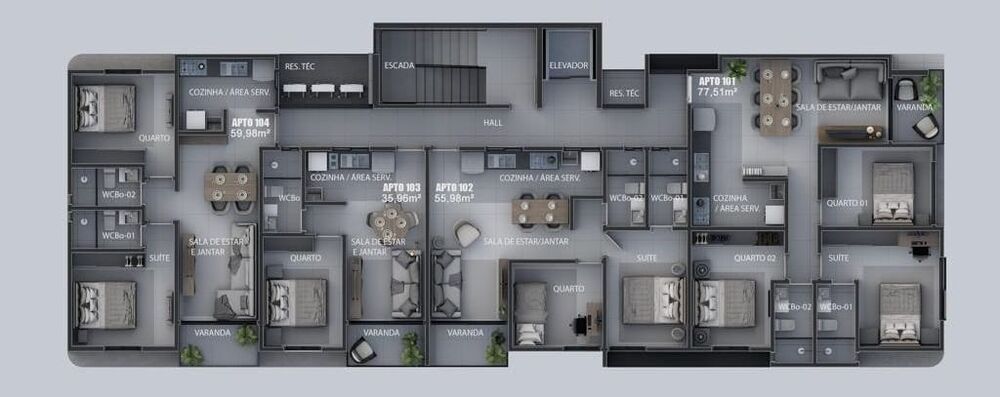 Apartamento, 1 quarto, 35 m² - Foto 7