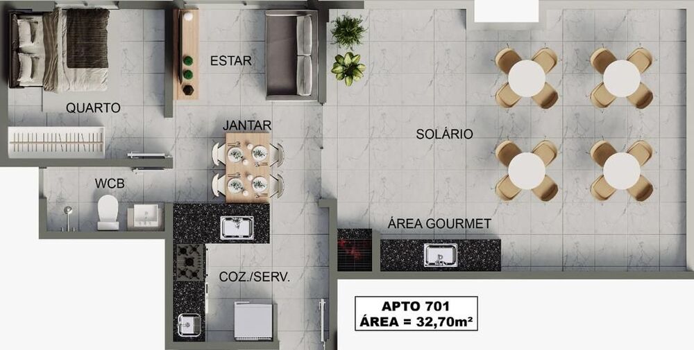Apartamento à venda com 1 quarto, 38m² - Foto 9