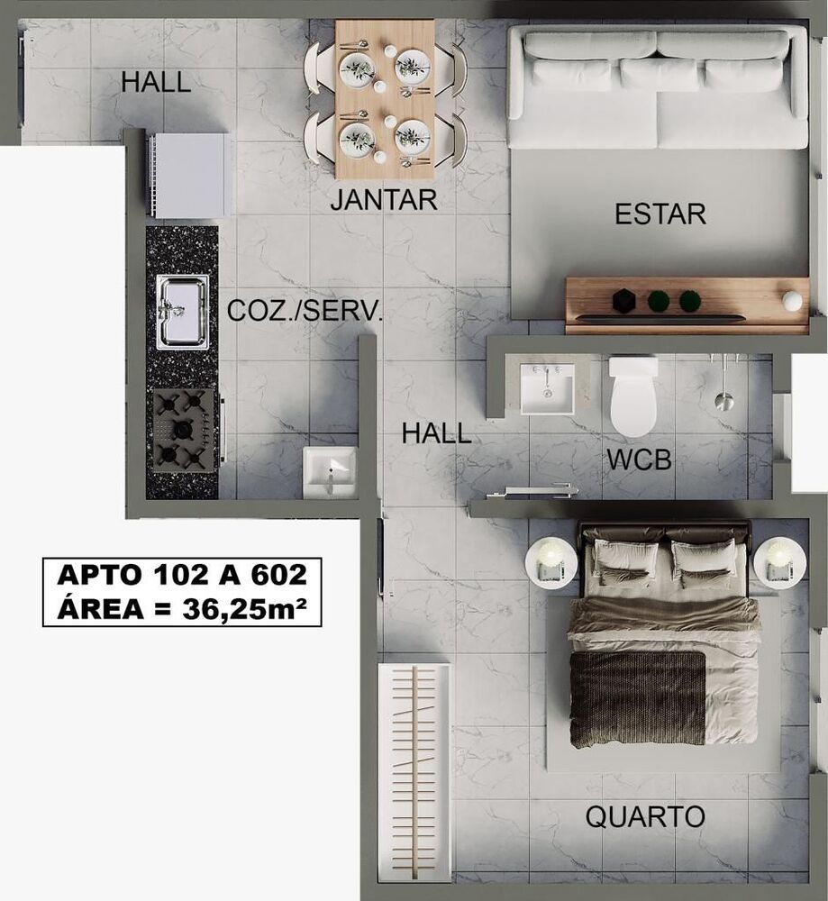 Apartamento à venda com 2 quartos, 54m² - Foto 7