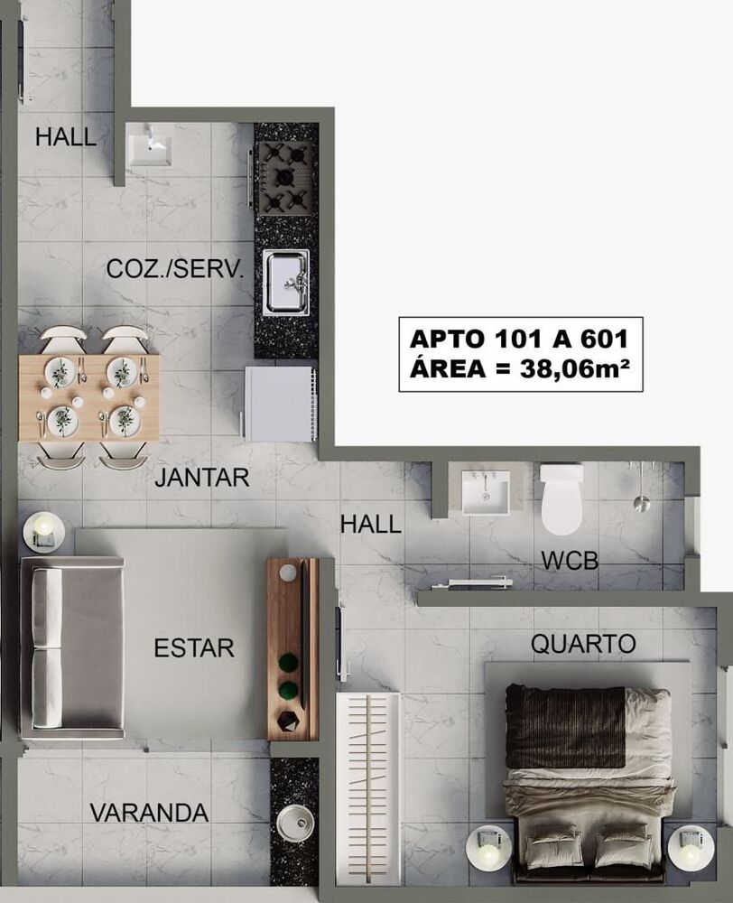Apartamento à venda com 2 quartos, 54m² - Foto 4