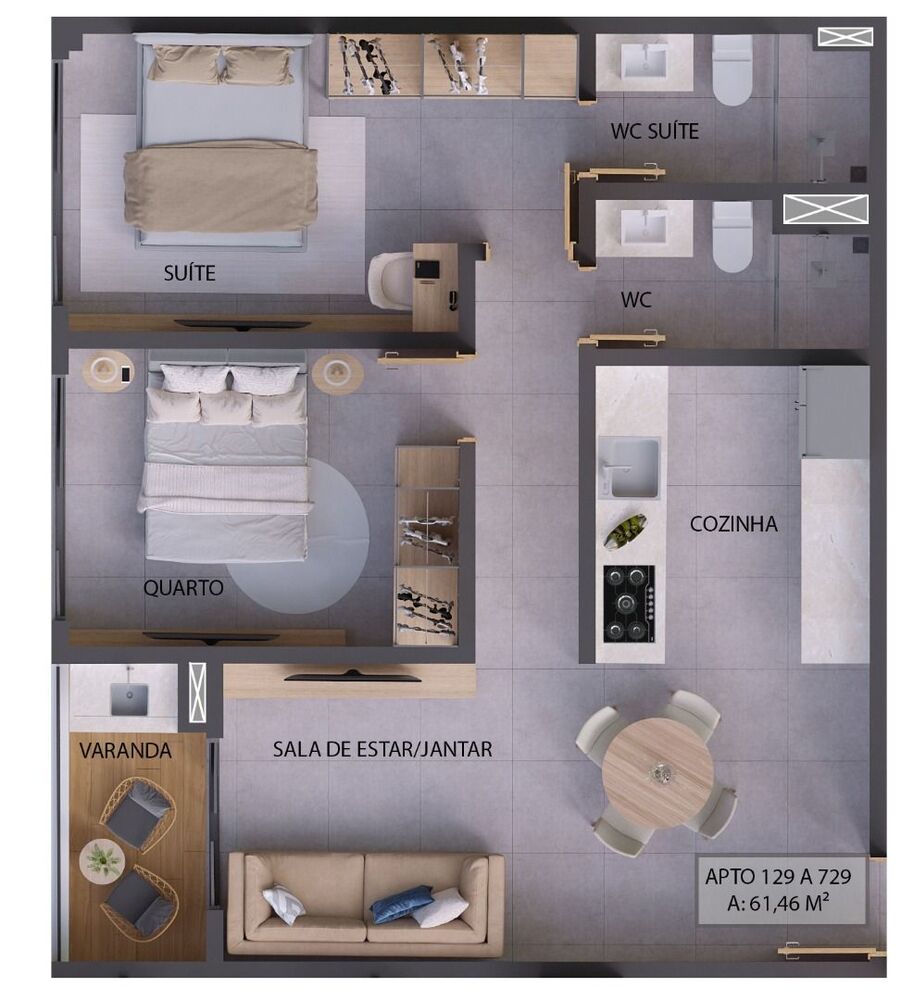 Apartamento, 2 quartos, 61 m² - Foto 6