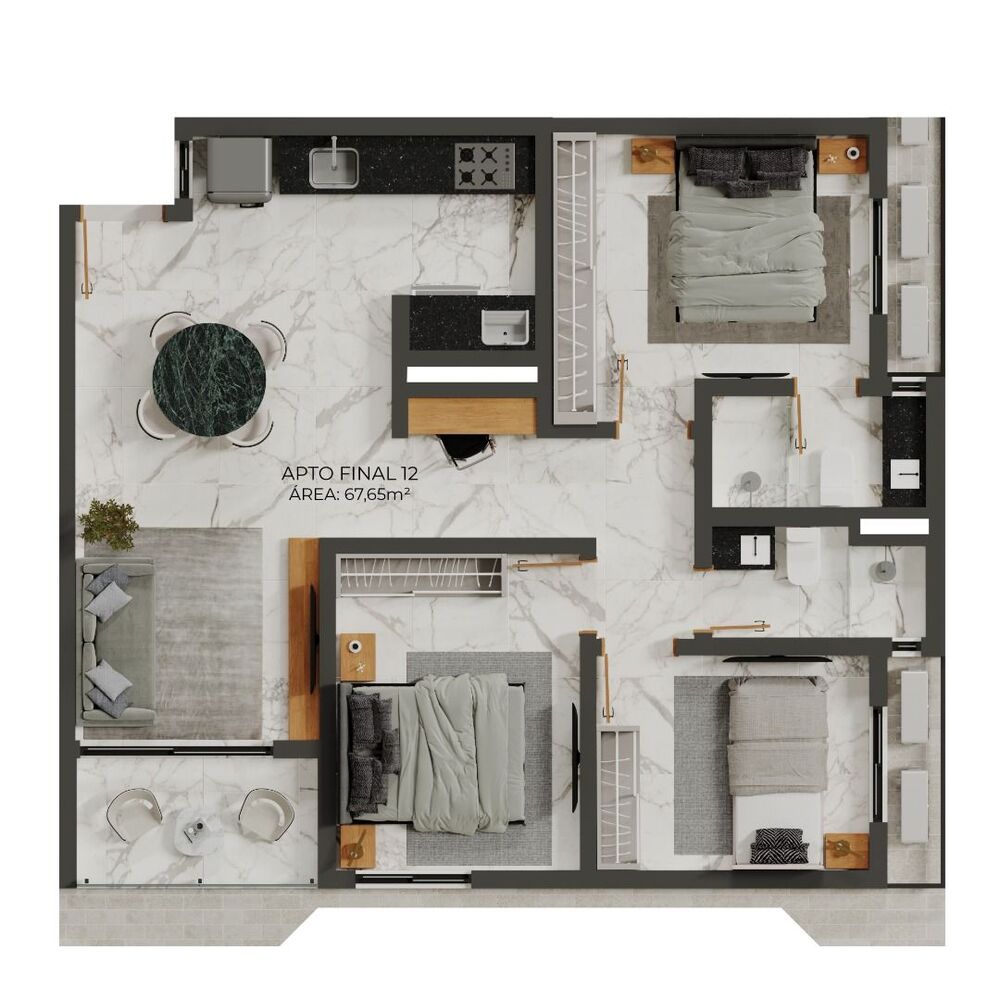 Apartamento à venda com 3 quartos, 67m² - Foto 12