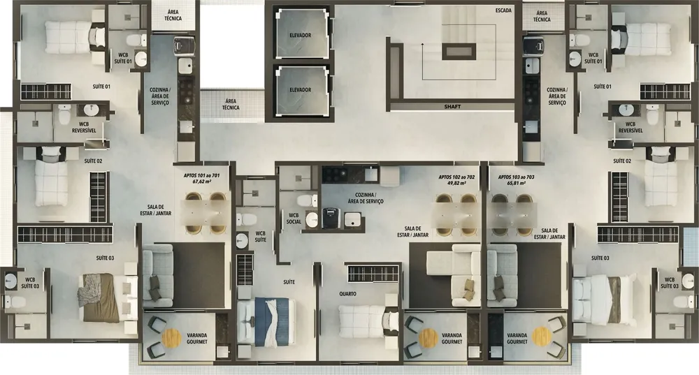 Apartamento, 2 quartos, 48 m² - Foto 2