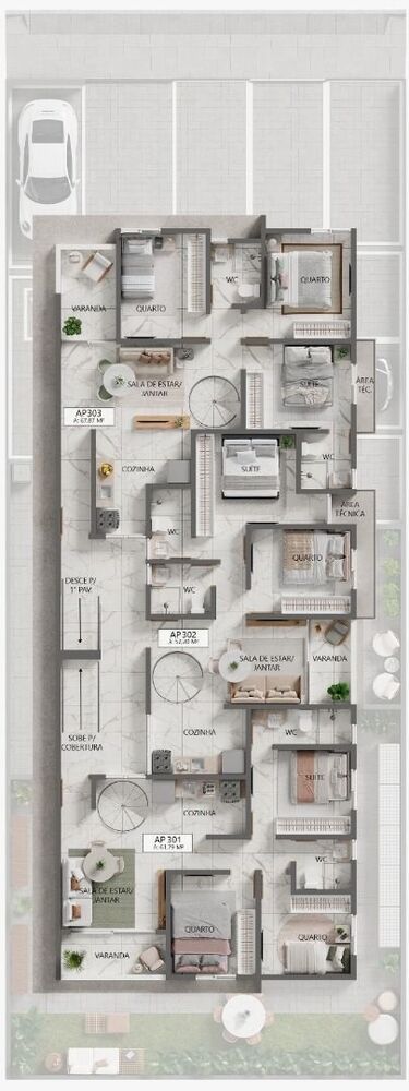 Apartamento, 3 quartos, 61 m² - Foto 4