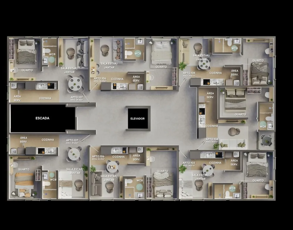 Apartamento, 1 quarto, 39 m² - Foto 1