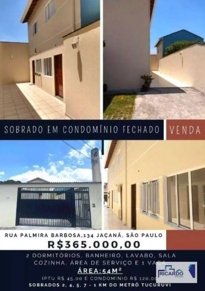 Sobrado à venda com 2 quartos, 54m² - Foto 1