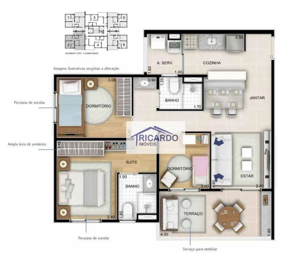 Apartamento, 3 quartos, 65 m² - Foto 7