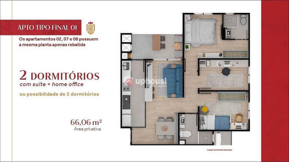 Apartamento à venda com 2 quartos, 55m² - Foto 3