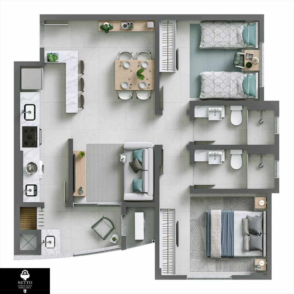 Apartamento, 2 quartos, 63 m² - Foto 1