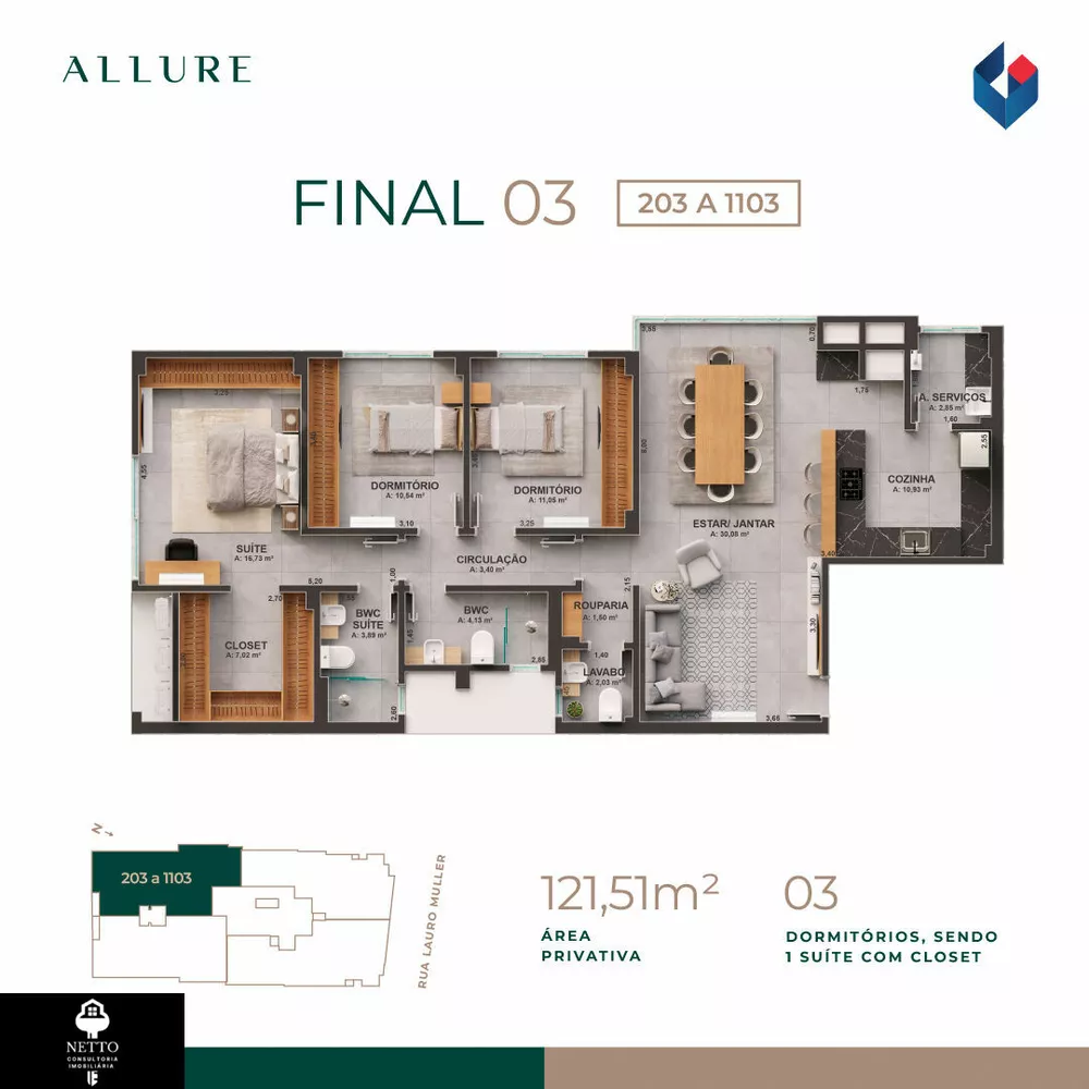 Apartamento, 3 quartos, 119 m² - Foto 3