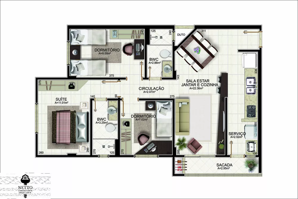 Apartamento, 3 quartos, 74 m² - Foto 1