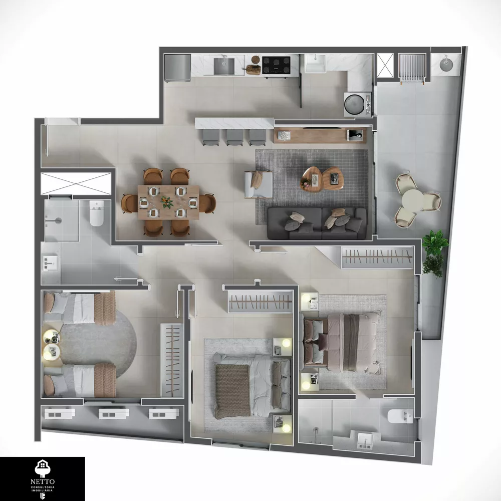 Apartamento, 3 quartos, 90 m² - Foto 2
