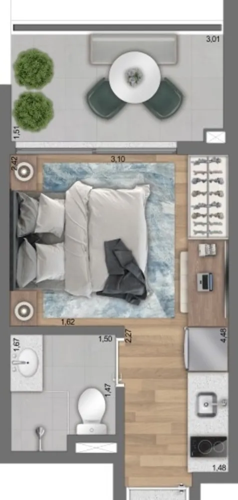Apartamento, 1 quarto, 21 m² - Foto 22