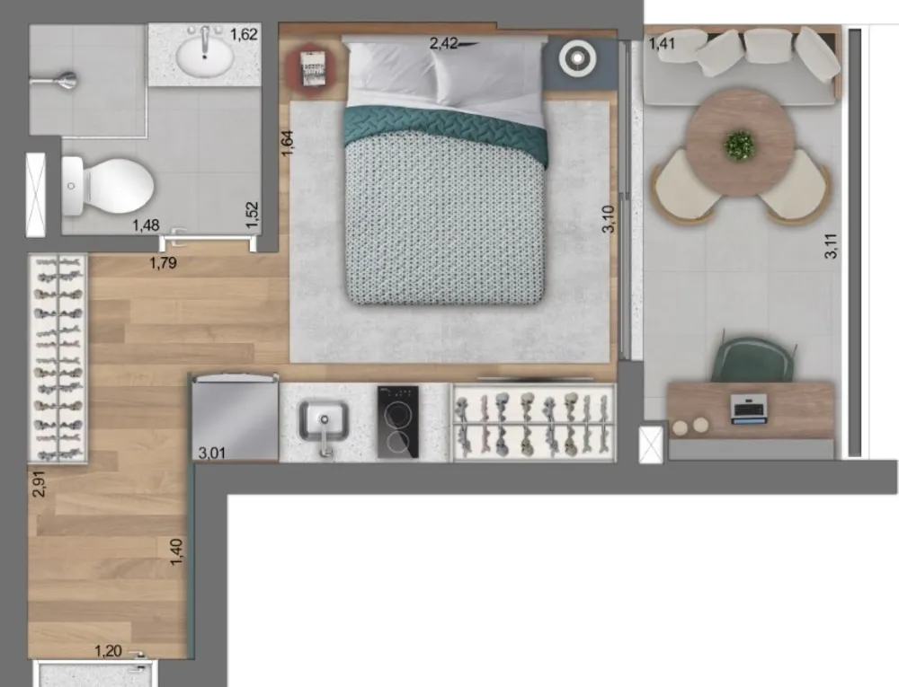 Apartamento, 1 quarto, 21 m² - Foto 23