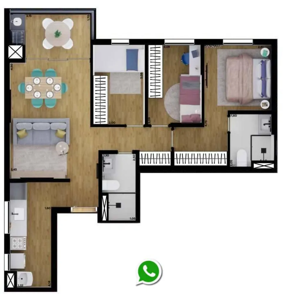 Apartamento, 3 quartos, 70 m² - Foto 8