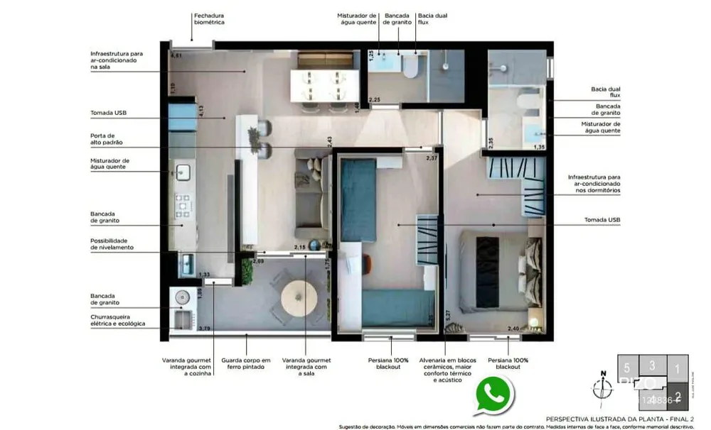 Apartamento, 2 quartos, 66 m² - Foto 12