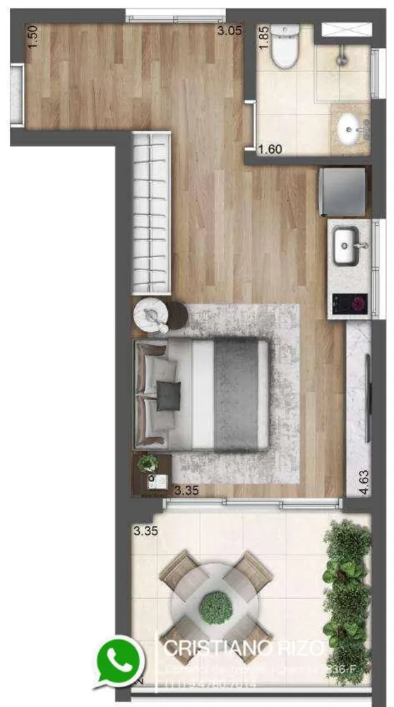 Apartamento, 1 quarto, 32 m² - Foto 4