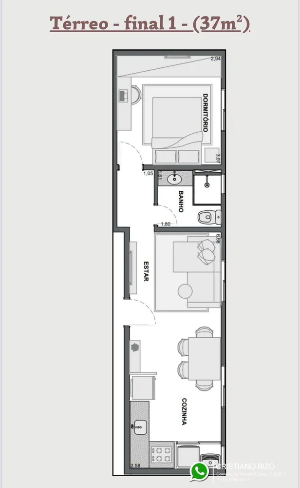 Apartamento, 2 quartos, 37 m² - Foto 5