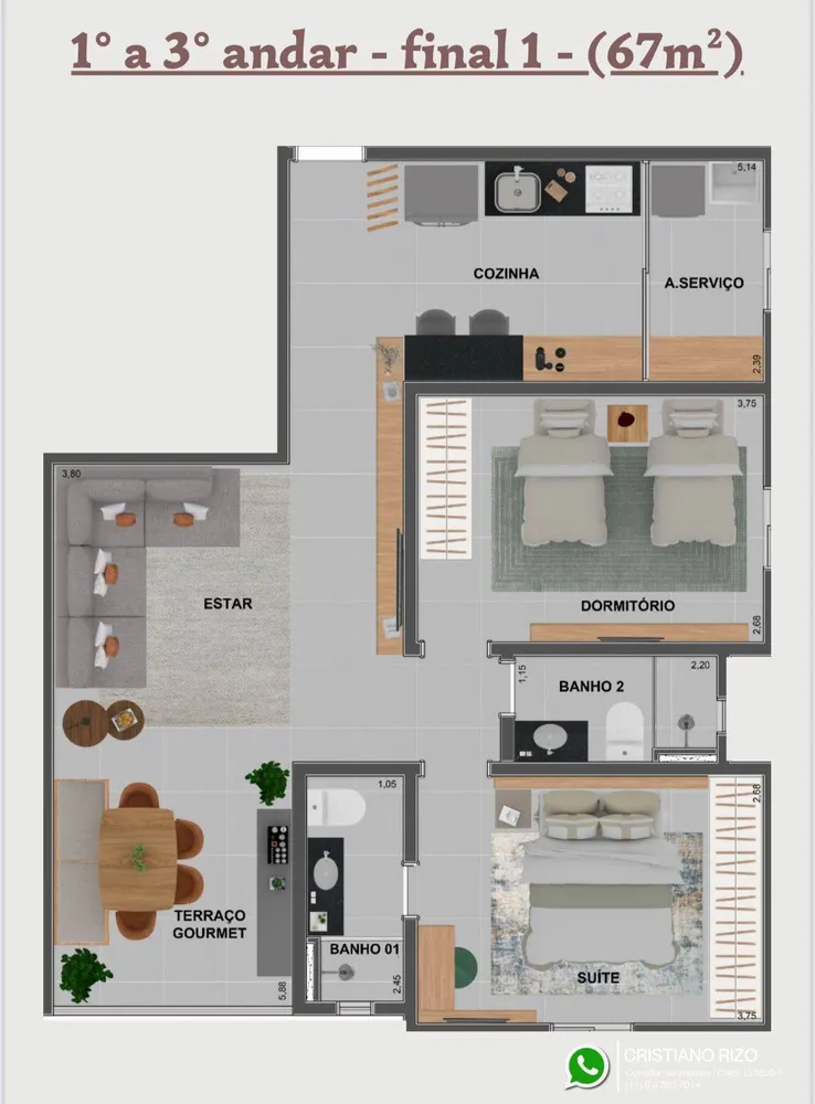 Apartamento, 2 quartos, 37 m² - Foto 2