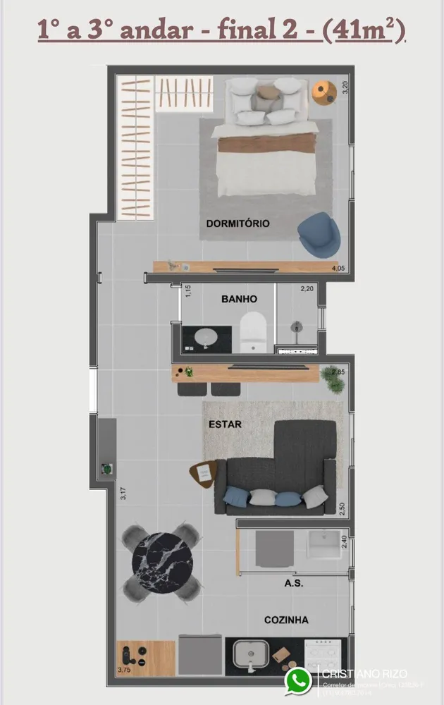 Apartamento, 2 quartos, 37 m² - Foto 3