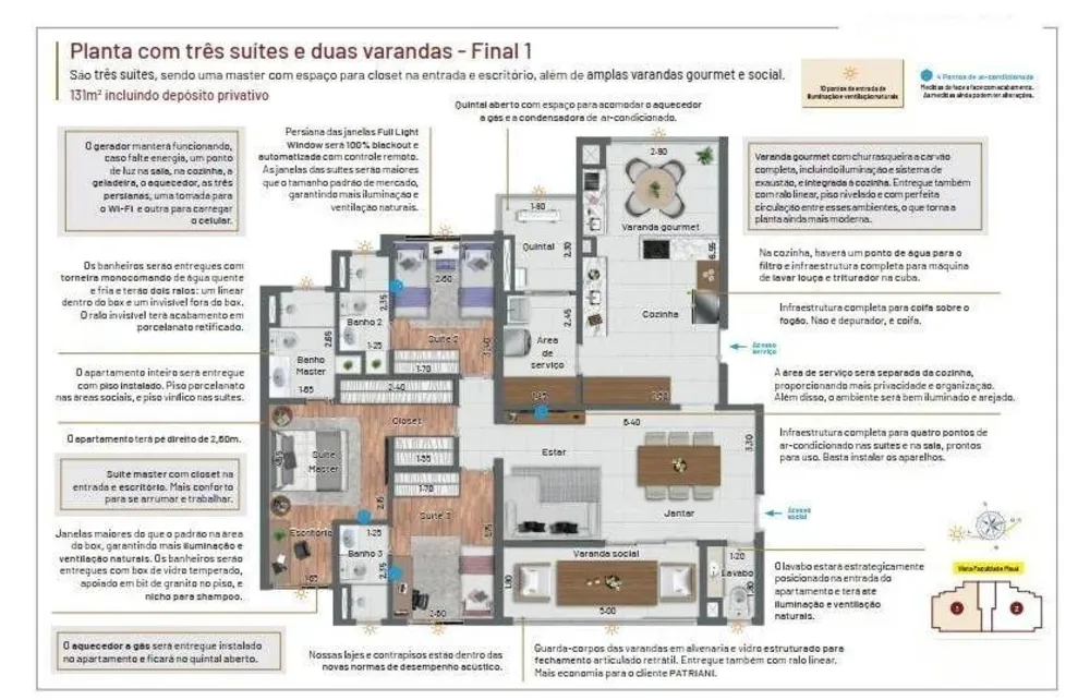 Apartamento, 3 quartos, 131 m² - Foto 1